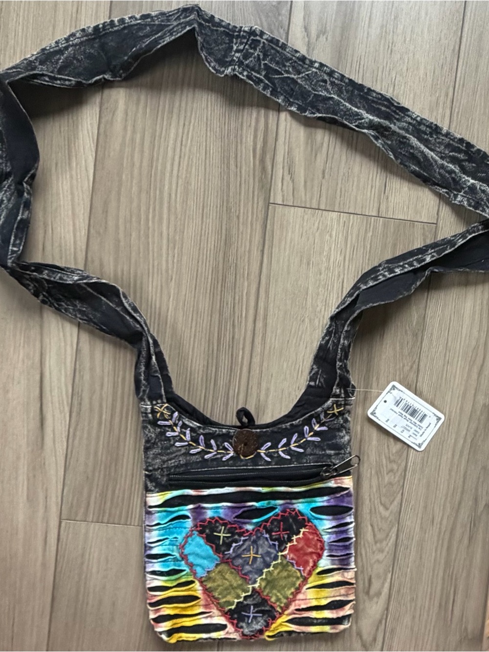 The Collection Royal Boho Multi‑Color Heart Crossbody Bag